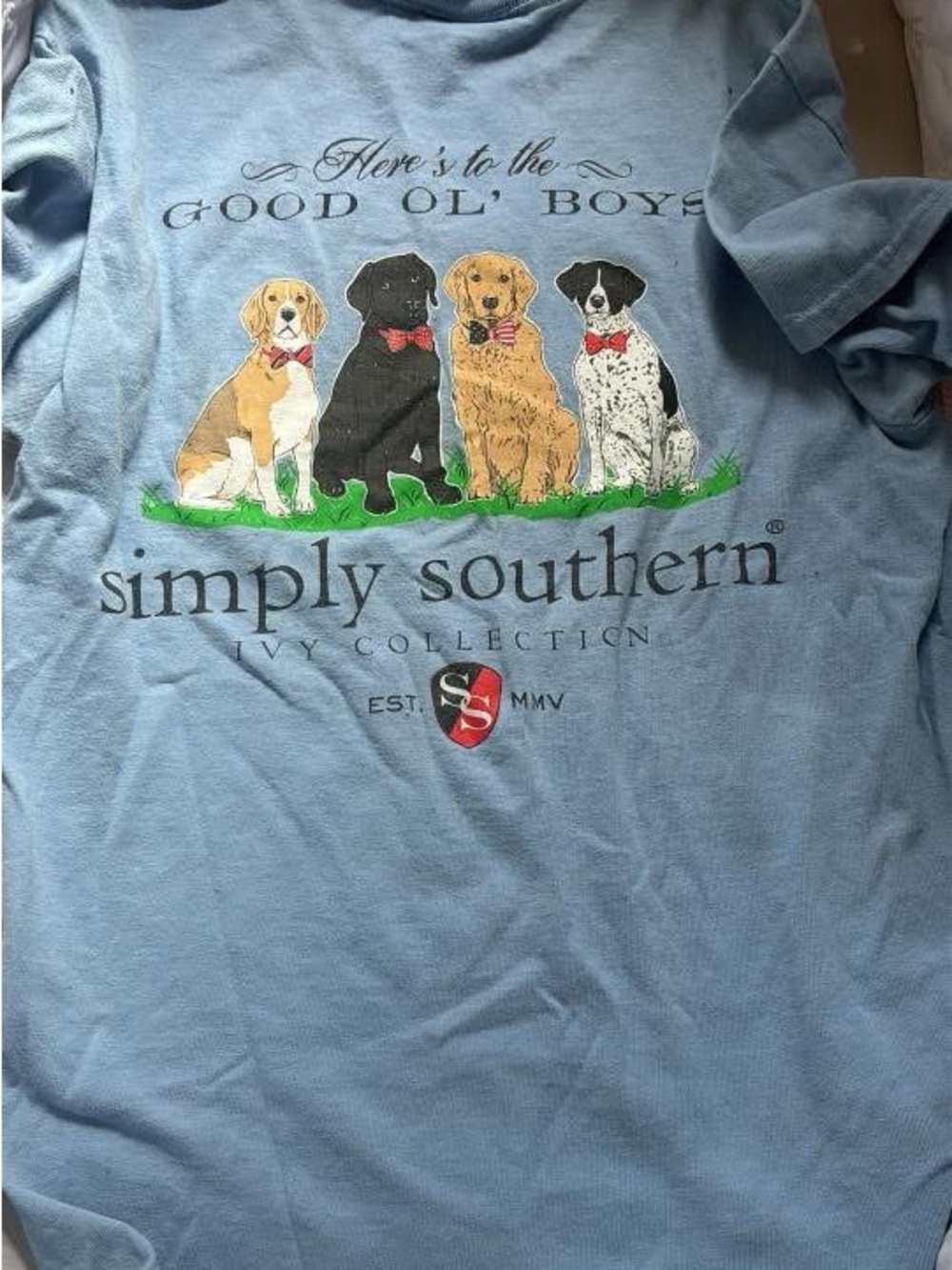 Simply Southern Light Blue 'Good Ol' Boys' Dog Graphic Tee
